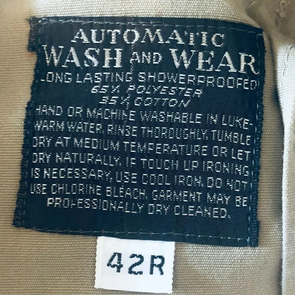 Jos. A. Bank Mens Beige Comfort Collared Full Sleeve Long Trench Coat Size 42R - Picture 7 of 12